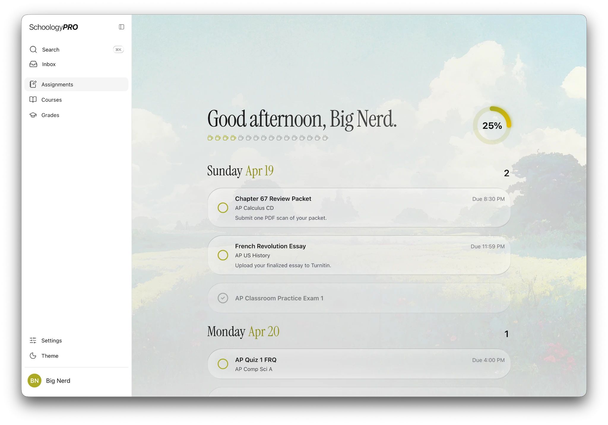 Schoology Pro Interface
